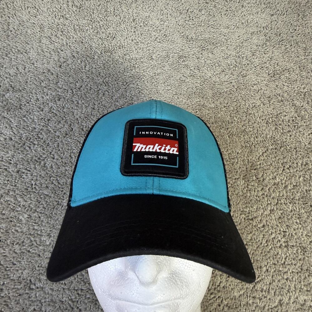 Makita Hat Cap Snap Back Mens One Size Blue Trucker Mesh Embroidered Logo